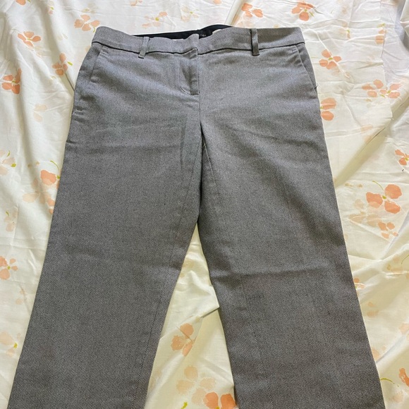 Ann Taylor business suit pants classic woven pattern black white look grey XS 25 - Picture 3 of 8